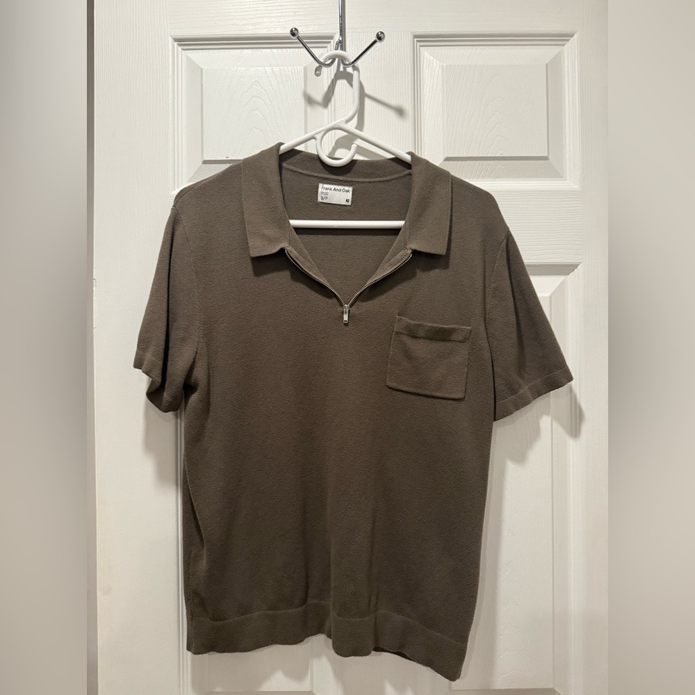 Frank & Oak Brown Polo Shirt Relaxed Fit